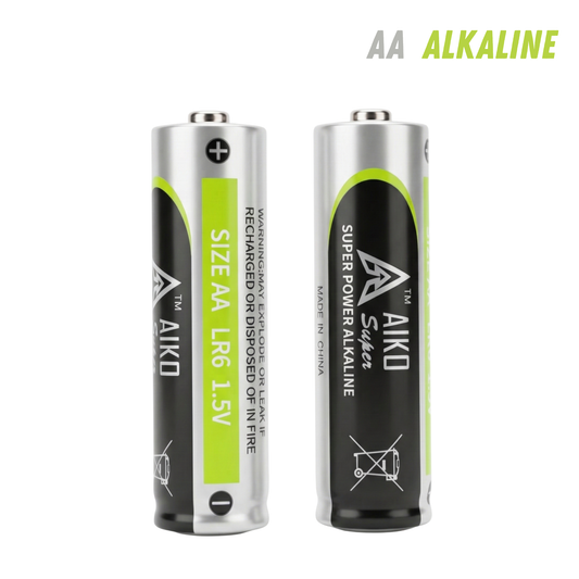 AA Alkaline 2Pcs Aiko Super 1.5V AA Alkaline LR6 Battery with Long Validity Period