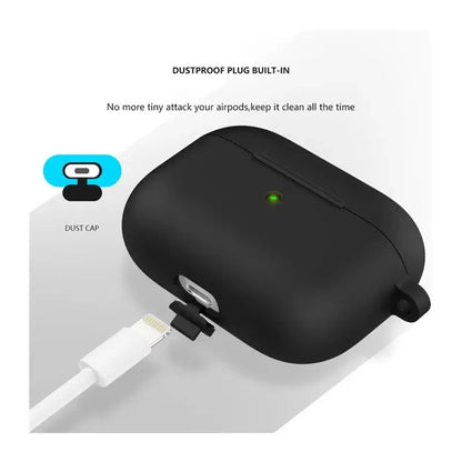 Black dustproof case with a cable attached on a white background
air pod pro 2 silicone cover