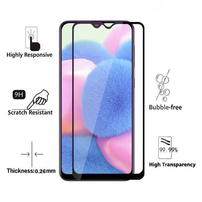 9D Full Tempered Glass for Samsung A30 A50 A20 A30S A50S M30 M31 M21 M21S M10S M31 Prime F41 – Edge-to-Edge Screen Protector