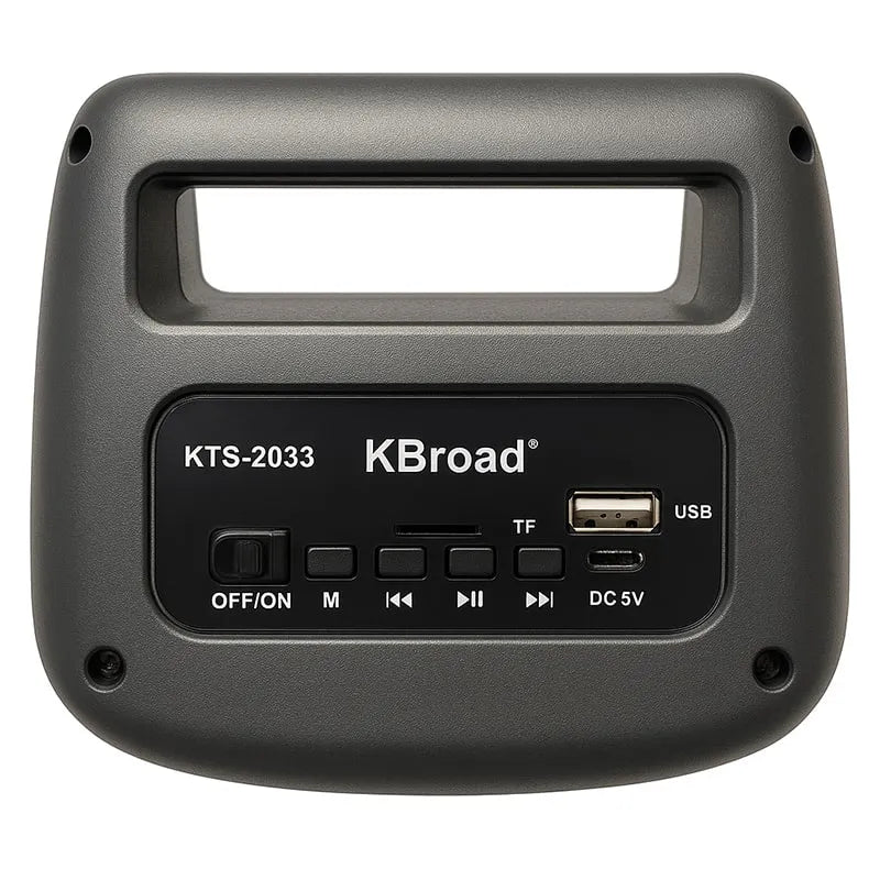 KTS-2033 Portable Wireless Bluetooth Speaker – LED Light, Mic/FM/AUX/USB/SD Support, Powerful Bass Sound
