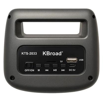 KTS-2033 Portable Wireless Bluetooth Speaker – LED Light, Mic/FM/AUX/USB/SD Support, Powerful Bass Sound