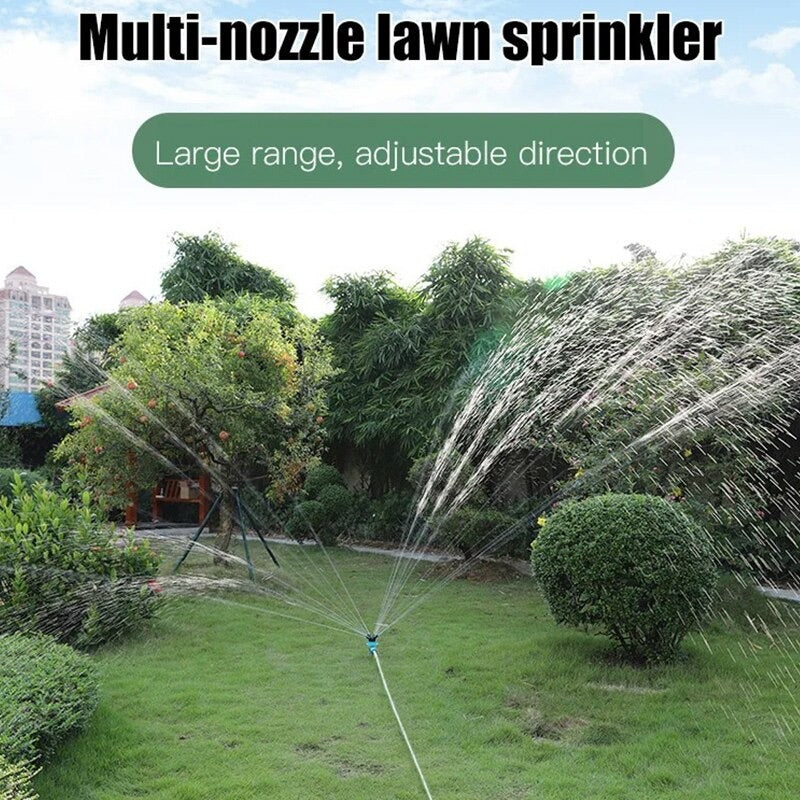 360 Degree Adjustable Lawn Sprinkler Multi-Head Ground Irrigation Tool for Garden and Courtyard