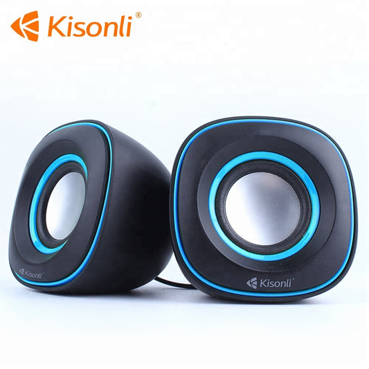 Kisonli V350 3.5mm Computer Speaker with USB Wired Powered Multimedia Speaker for PC