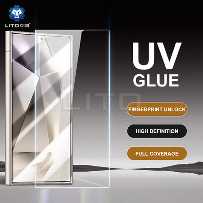 Vivo V27 Uv Tempered Glass Original Lito Vivo V27 Uv Tempered GlassHD+ UV Tempered Glass Screen Protector Full Adhesive UV Curved Screen Protector