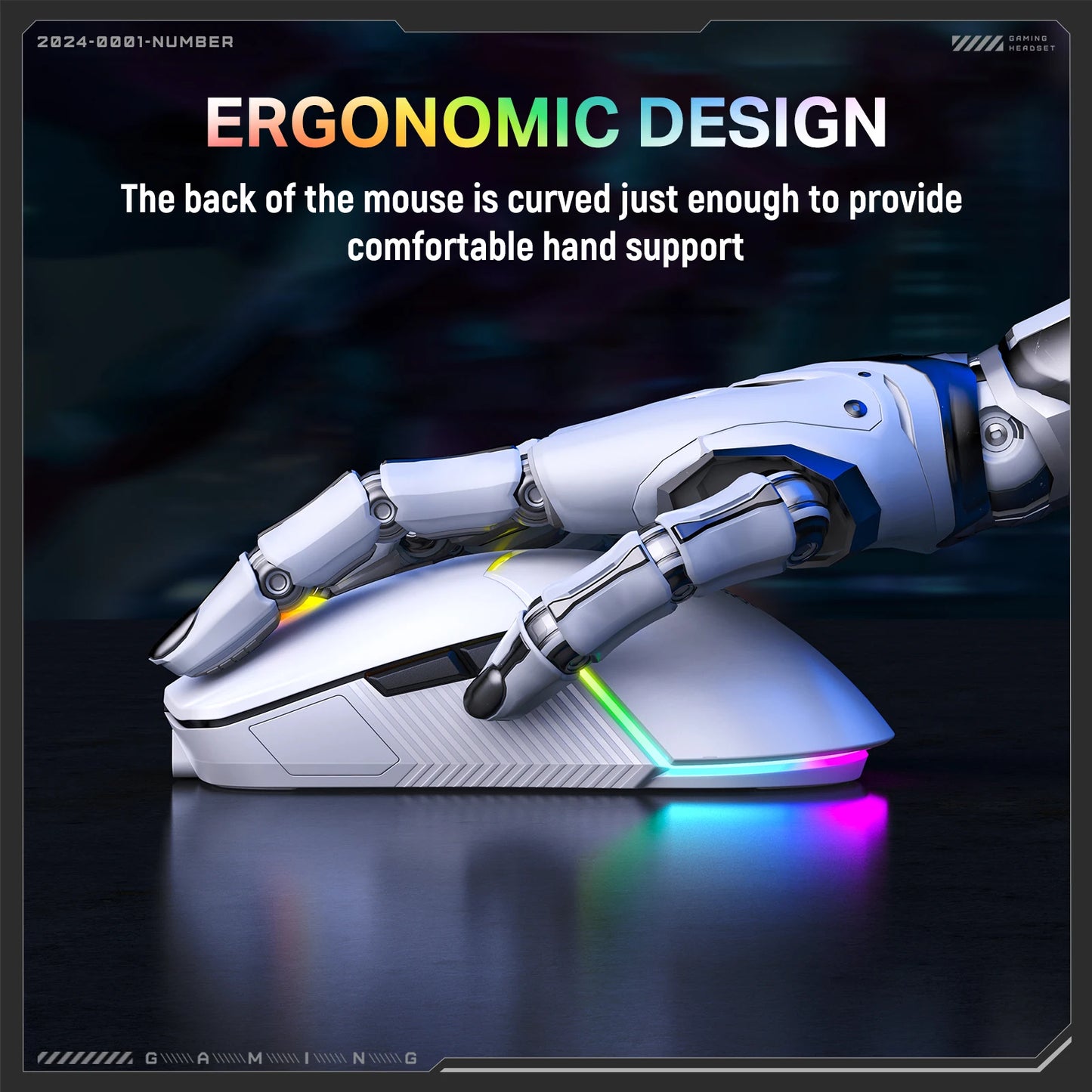 ONIKUMA CW928 Wireless Gaming Mouse 3-Mode Connectivity 12,000 DPI Lightweight Design 1 Year Warranty