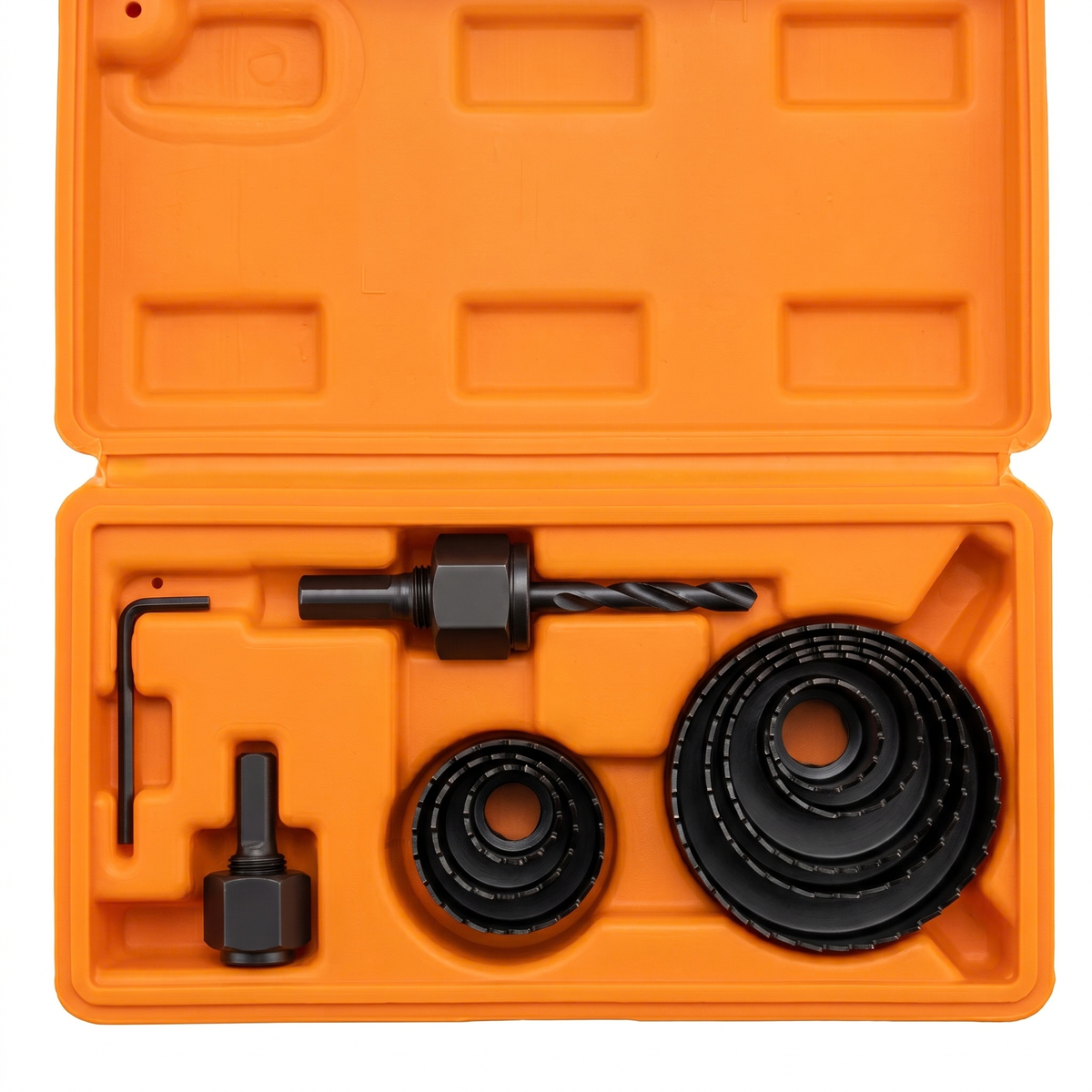 TATNAD 11 Piece Hole Saw Set Steel Hole Cutter Kit with Mandrels & Hex Key for Wood, Plastic & Thin Metal
