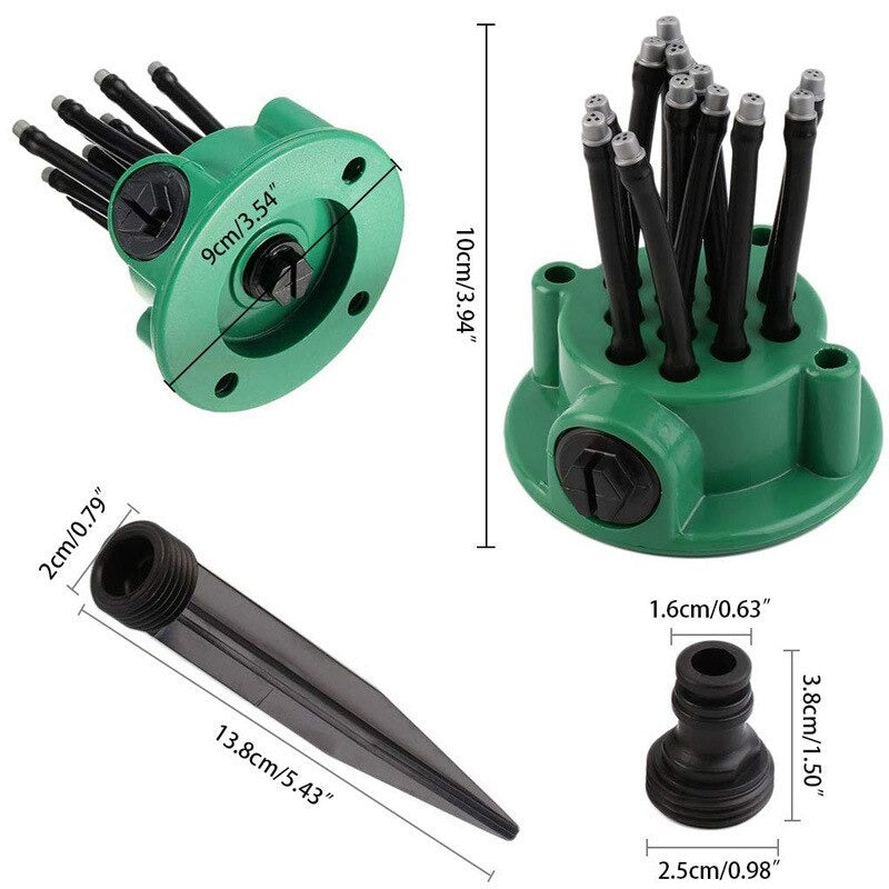 360 Degree Adjustable Lawn Sprinkler Multi-Head Ground Irrigation Tool for Garden and Courtyard