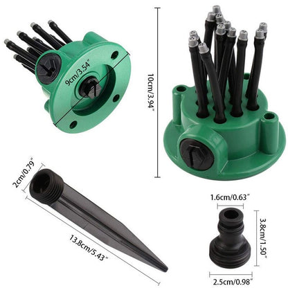 360 Degree Adjustable Lawn Sprinkler Multi-Head Ground Irrigation Tool for Garden and Courtyard