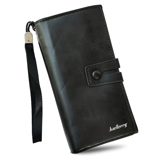 Honsun Baellery Men's Long Wallet Multi Card Holder Zipper PU Leather Large Capacity Purse