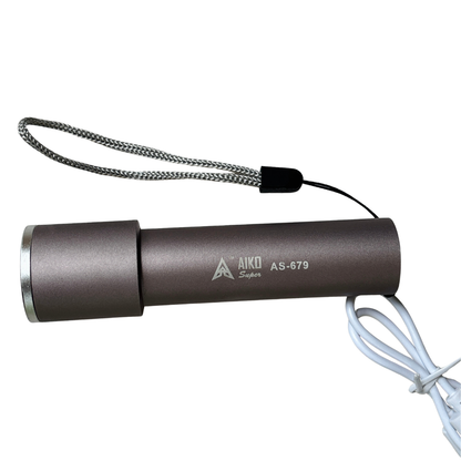 AIKO Super AS-679 5W Rechargeable LED Pocket Torch 1200mAh Mini Flashlight with Type-C Charging
