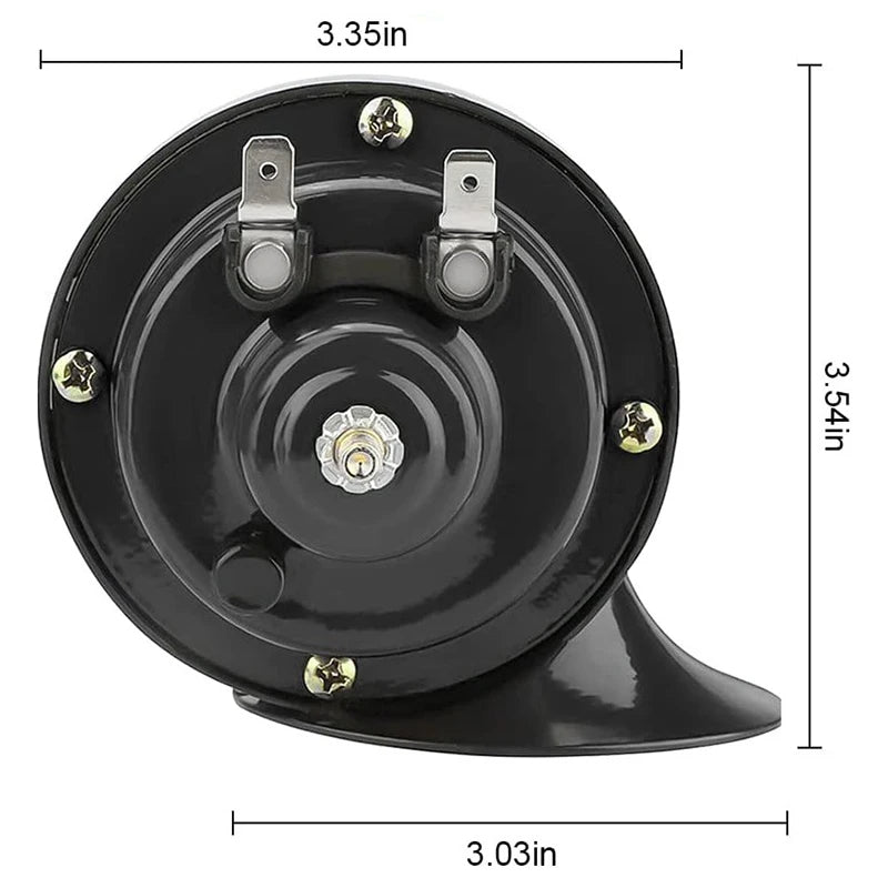 12V Dual-Tone Snail Air Horn – Loud Electric Horn for Car, Bike, Threewheel, Boat & Motorcycle