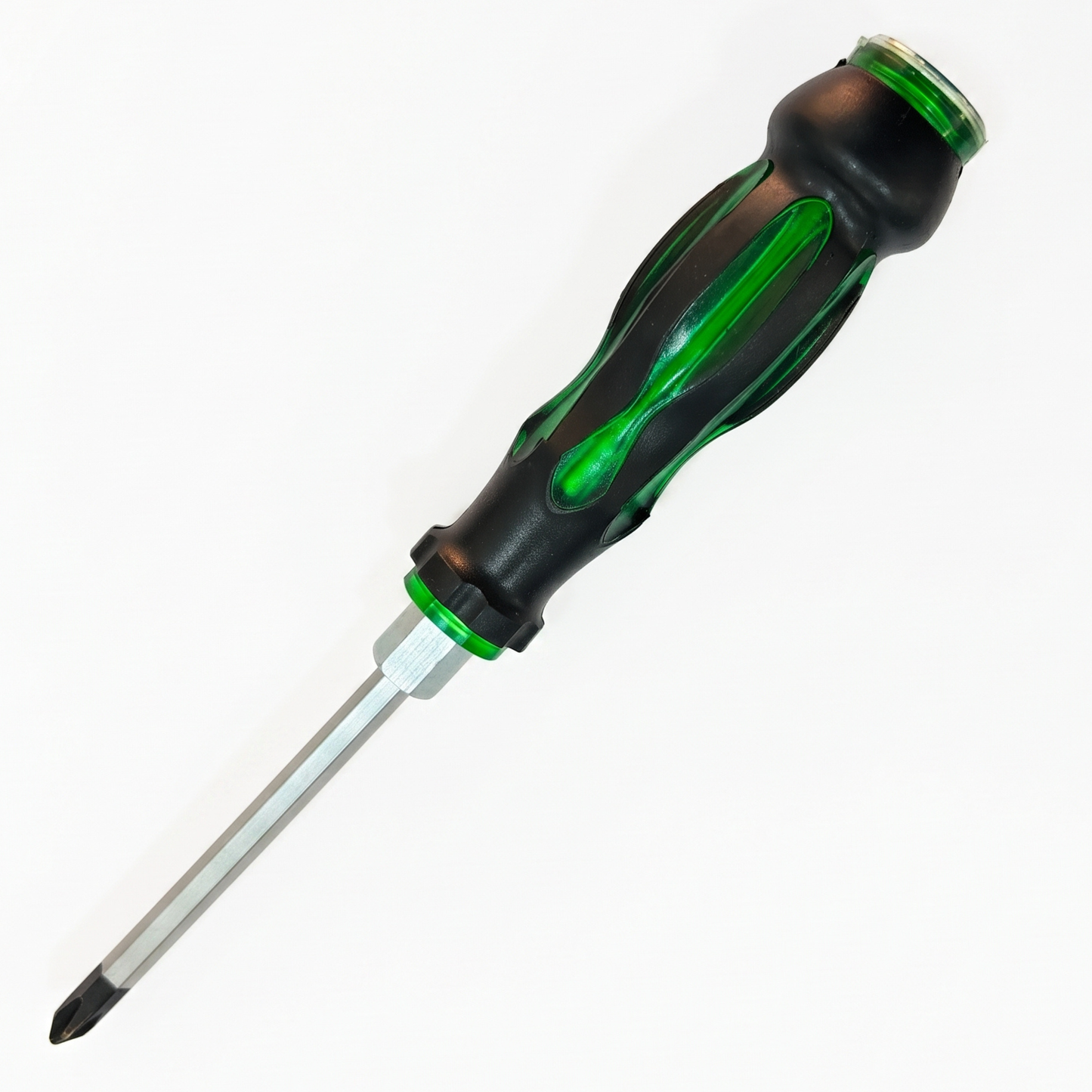 Professional Magnetic Phillips Screwdriver 20cm (10cm Shaft) with Anti-Slip Grip & Wrench Bolster