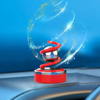 Solar Rotating Car Fragrance Creative Aluminium Alloy Resuspension Ball Car Centre Console Small Ornaments Car Aroma