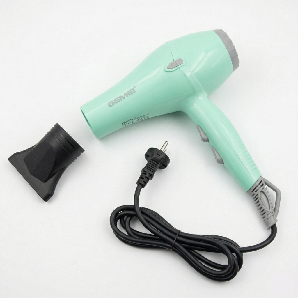 Gemei 1600W Professional Hair Dryer GM-1805 Blow Hot Air style with Nozzles Hot & Cold Air Speed Adjust Salon Hair Styling Tool