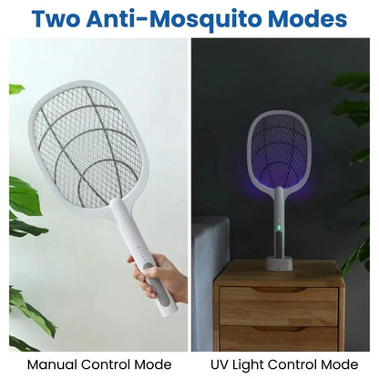 2-in-1 Electric Mosquito Swatter Mosquito Killer USB Rechargeable Angle Adjustable Electric Bug Zapper Fly Bat Insect Swatter