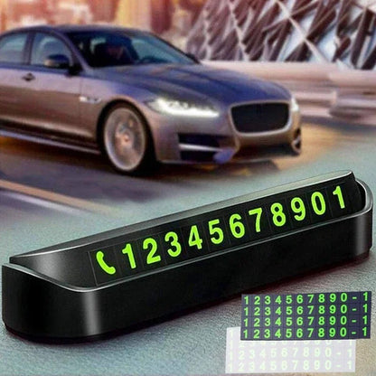 Car Accessories Mini Portable Telephone Number Plate With Switch Phone Number Business Card Temporary Parking Card Plate Summer