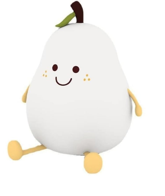 LED Cute Pear Night Light Dimmable Nursery Pear Lamp Super Squishy Silicone USB Rechargeable Touch Control