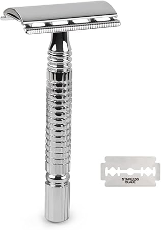Classic Stainless Steel Manual Safety Razor – Double Edge Blade Razor for Men’s Wet Shaving