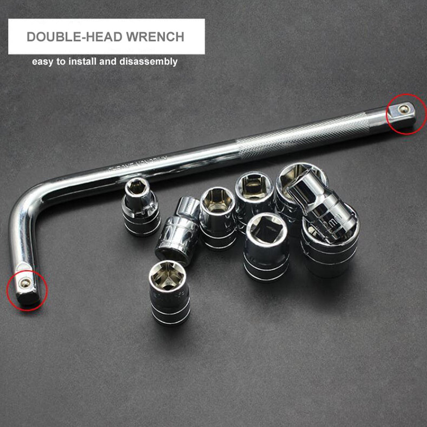 10pcs 1/2" Socket Wrench Set – Hexagon Combination Auto Maintenance Tool Kit with Screwdriver & Sockets