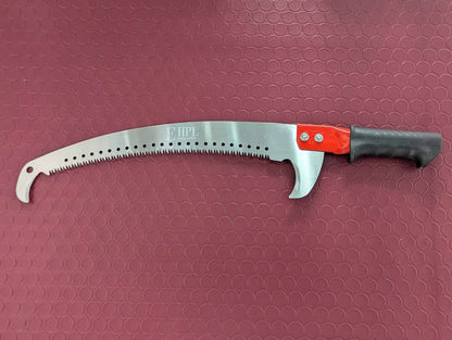 Double Sided Curved Pruning Saw with Hook Rust Resistant Sharp Blade and Rubber Grip Handle