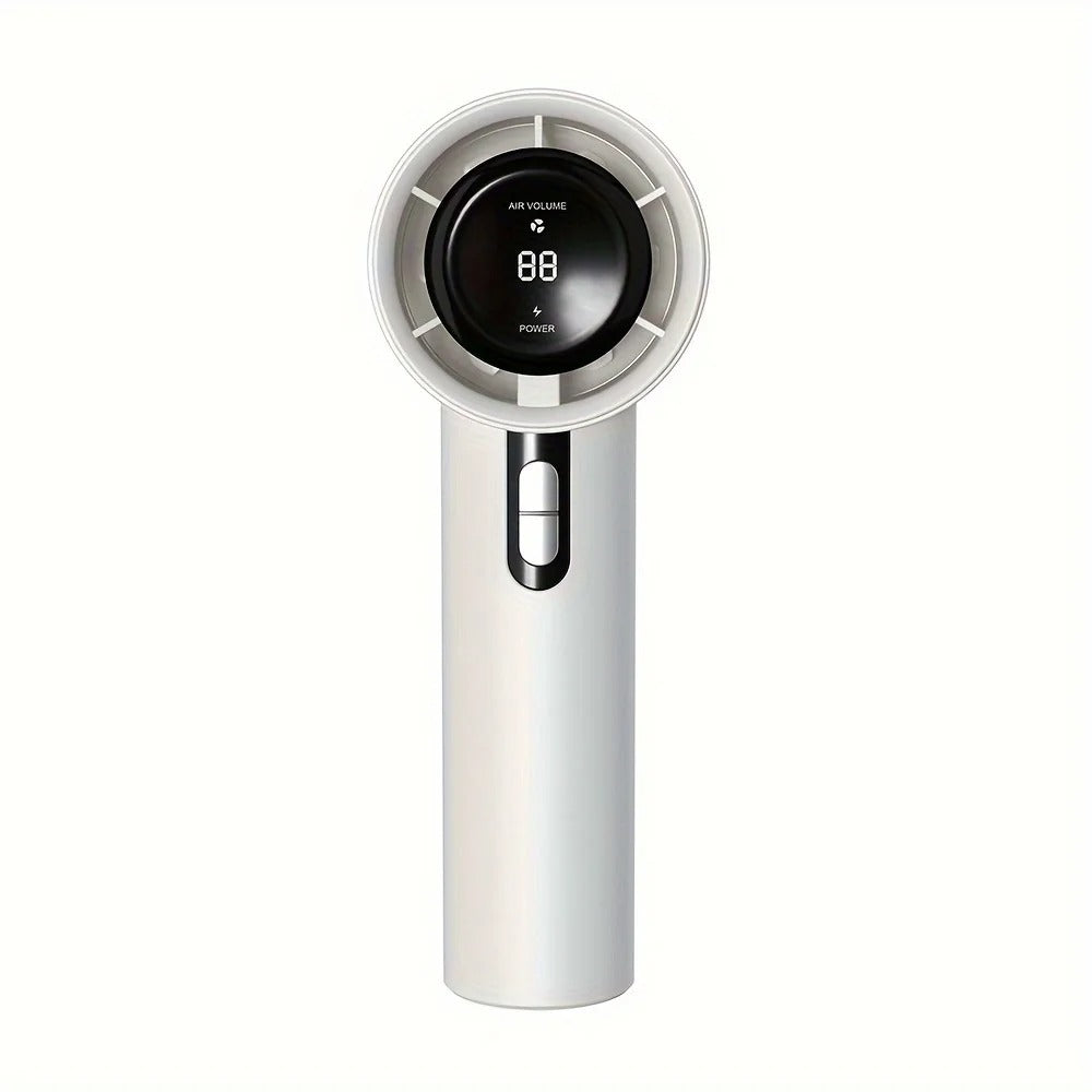 Rechargeable Handheld Fan, High-Speed Portable Fan with 100-level Wind Speeds, LED Digital Display, Fast Cooling USB Fan