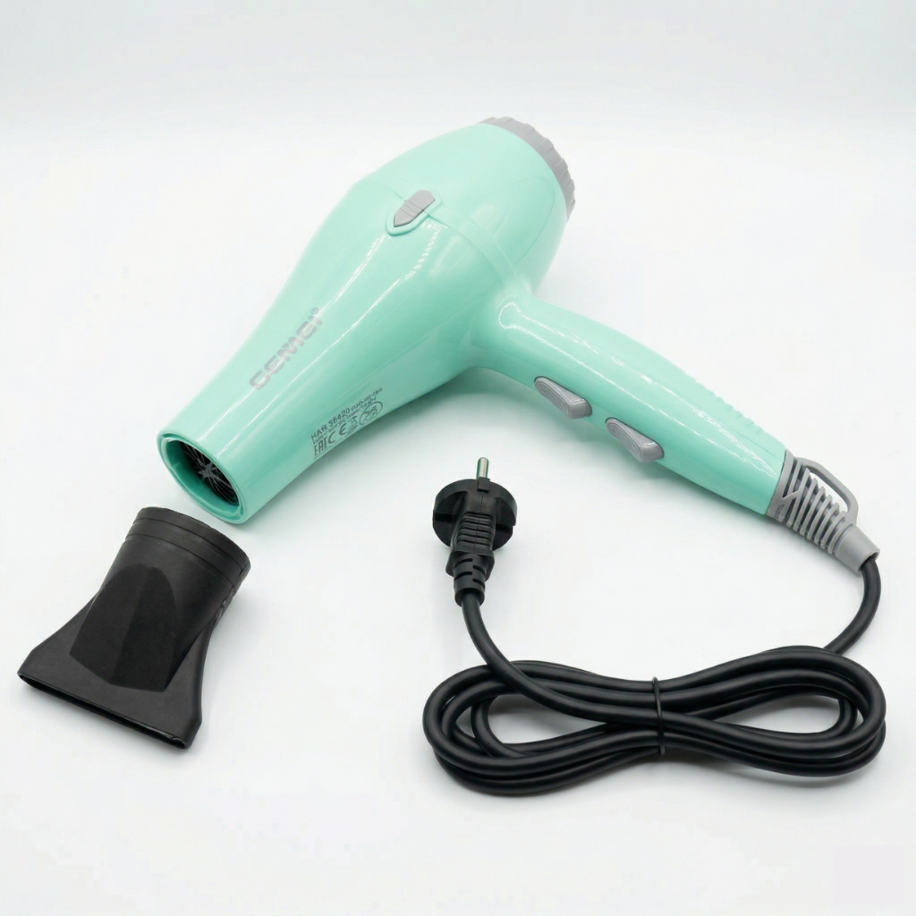 Gemei 1600W Professional Hair Dryer GM-1805 Blow Hot Air style with Nozzles Hot & Cold Air Speed Adjust Salon Hair Styling Tool