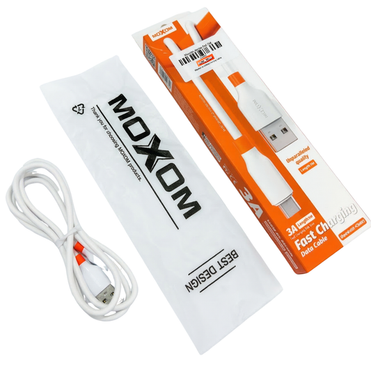 Original Moxom Silicone Micro Cable 1m Length 3A Data Sync & Quick Charge Compatible Samsung Xiaomi Vivo Oppo HTC android Micro Chargin Data Cable