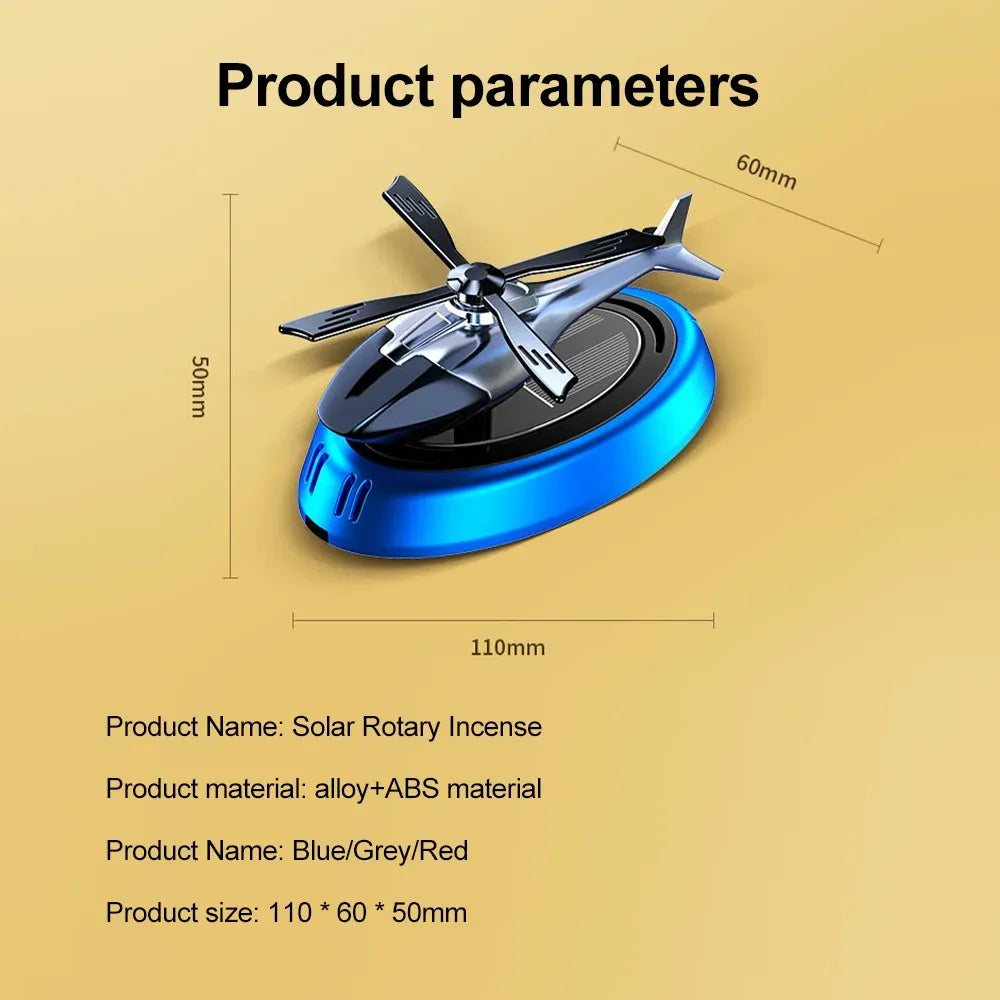 Solar Car Air Freshener Center Console Car Perfume Helicopter Decoration Interior Decoration Solar Car Rotating Perfume Diffuser