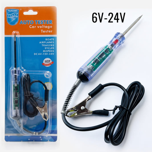 Digital Car Voltage Electric Circuit Tester 6V 12V 24V DC Digital Display Long Probe Pen Automobile Diagnostic Tools Auto Repair