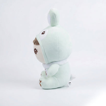 Kawaii Bunny Hoodie Plush Doll Cute Rabbit Onesie Baby Stuffed Animal Pastel Blue & Mint Green Soft Toy Doll for Kids Girls and Collectors Soft Toy