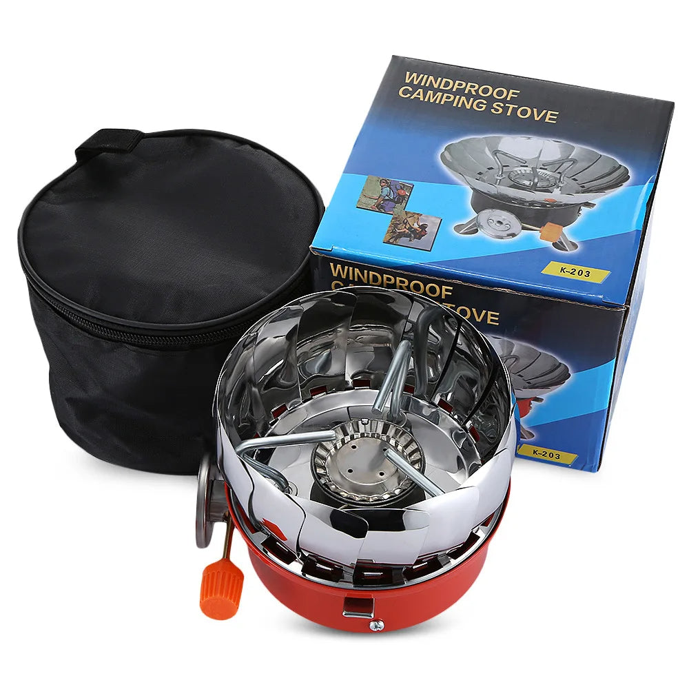 Portable Windproof Camping Stove – Outdoor Gas Burner for Backpacking, Hiking & BBQ Cooking