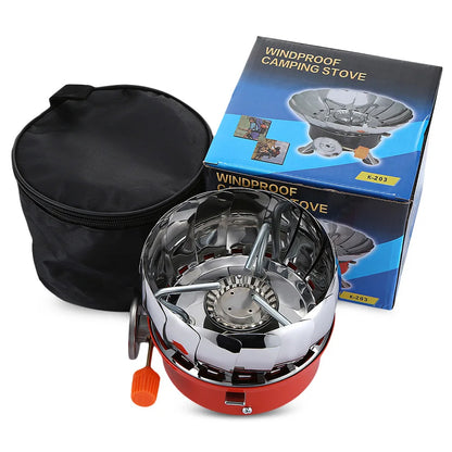 Portable Windproof Camping Stove – Outdoor Gas Burner for Backpacking, Hiking & BBQ Cooking