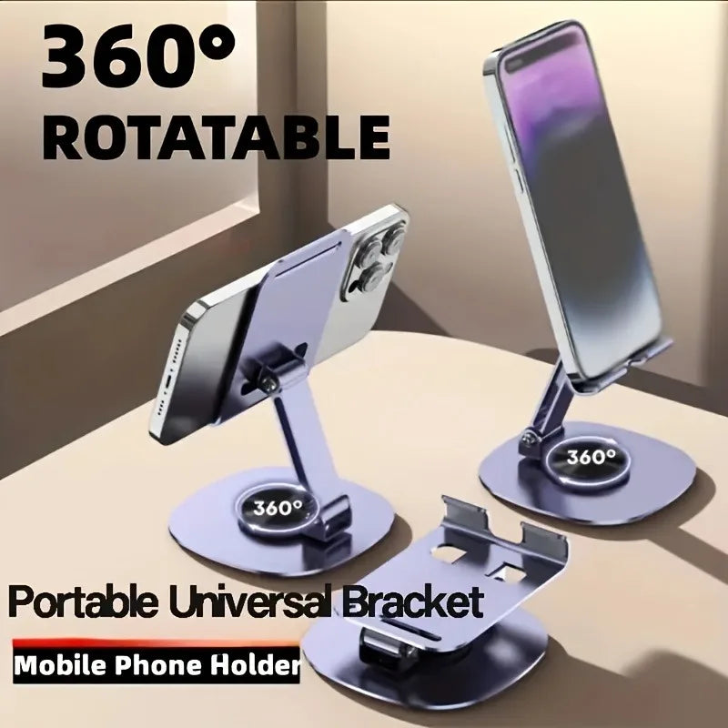 Adjustable Cell Phone Stand for Desk Desktop Metal Foldable Cellphone Holder Support for iPhone And Android Metal Desk Phone Holder