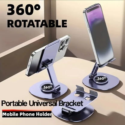 Adjustable Cell Phone Stand for Desk Desktop Metal Foldable Cellphone Holder Support for iPhone And Android Metal Desk Phone Holder