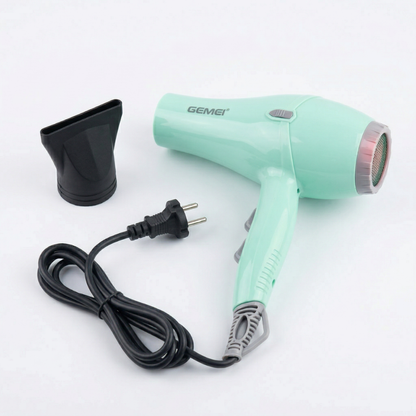 Gemei 1600W Professional Hair Dryer GM-1805 Blow Hot Air style with Nozzles Hot & Cold Air Speed Adjust Salon Hair Styling Tool