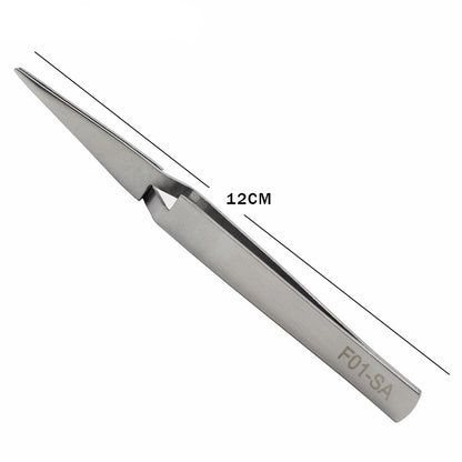 4Pcs Tweezer Set Stainless Steel Curved and Straight Precision Tools for Electronics and Nail Art