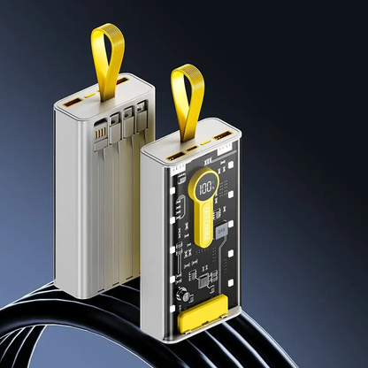 Fast Charging 66W Support Transparent 20000mAh Power bank with warm white Emergency light