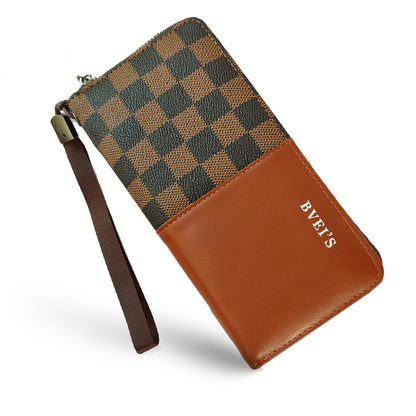 Honsun Bveis Long Men’s Plus Envelope Wallet – Large-Capacity Multi-Card Zippered Long Leather Wallet