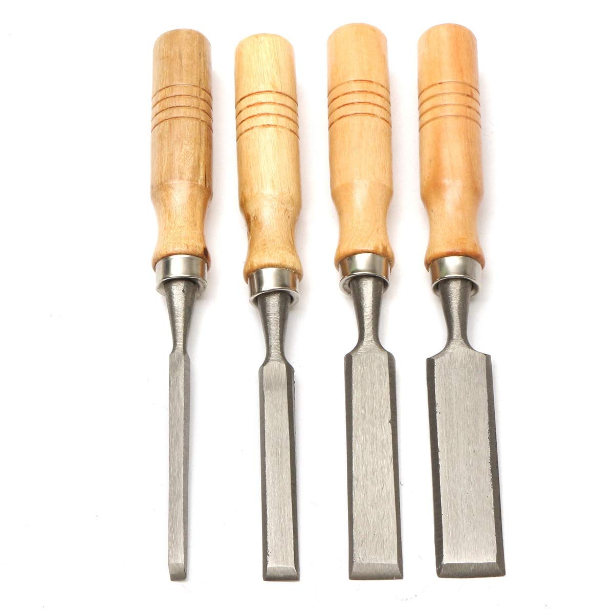 4Pcs Woodworking Chisels Set 1/4 1/2 3/4 1 Inch Woodcarving Firmer Chisel Set for Carpentry