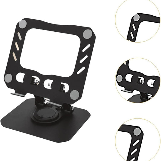 360° Rotating Metal Hollow Tablet Desktop Holder – Adjustable Folding Stand for iPad, Xiaomi, and Smartphones