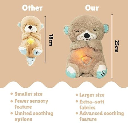 Breathing Teddy Bear Plush Sound Machine Soft Baby Toy with Music Lights and Soothing Motion