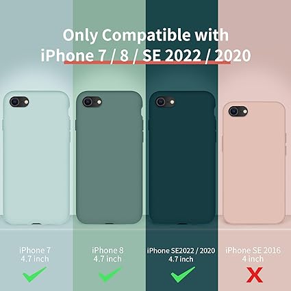 iPhone 7 8 Case Silicone Ultra Slim Shockproof Phone Case with [Soft Microfiber Lining], 4.7 inch