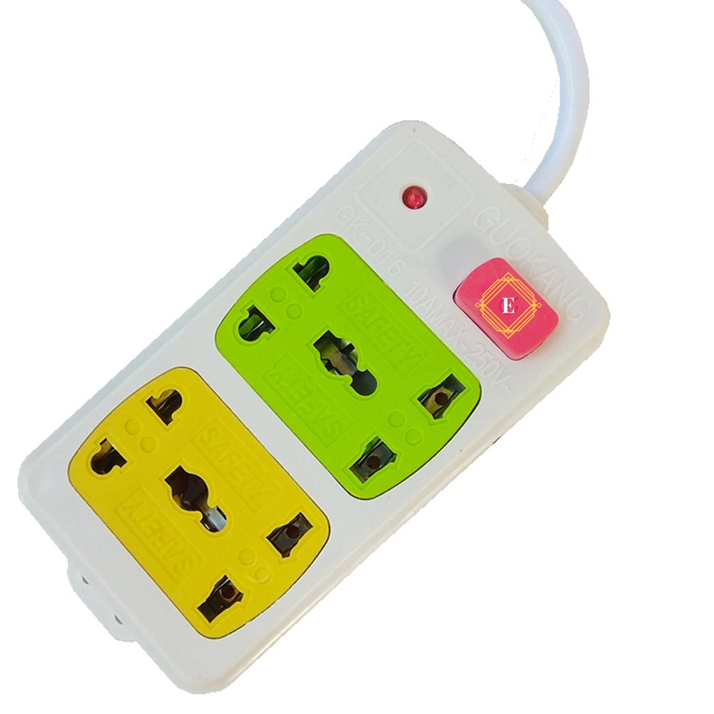 4 Socket Power Strip with 5.5 Feet Cord AC Plug Extension Electrical Adapter for Home Office
