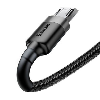 Baseus Cafule 1M USB to Micro Cable 2.4A – Gray+Black (CAMKLF-BG1) – Durable Fast Charging Cable – 1 Year Warranty