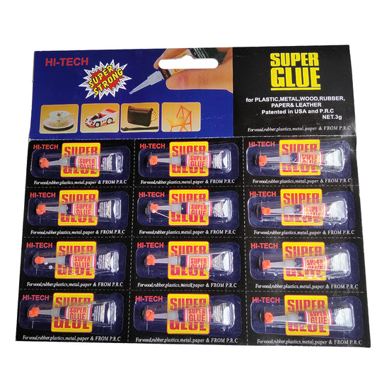 12 Pcs Super Glue Set for Wood Rubber Plastic Metal Leather Paper – Fast Dry Industrial Adhesive