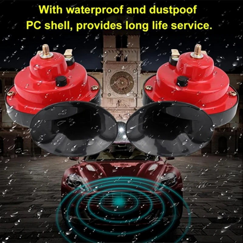 12V Dual-Tone Snail Air Horn – Loud Electric Horn for Car, Bike, Threewheel, Boat & Motorcycle