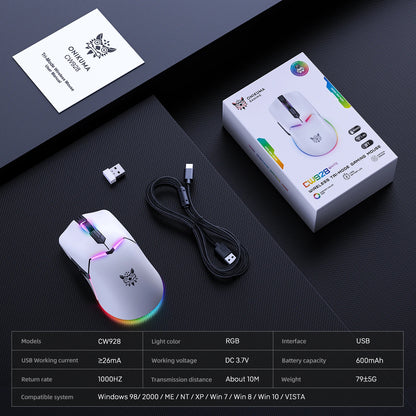 ONIKUMA CW928 Wireless Gaming Mouse 3-Mode Connectivity 12,000 DPI Lightweight Design 1 Year Warranty