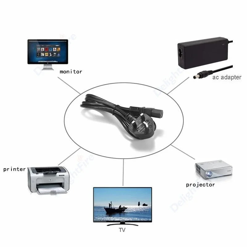 UK PC Power Extension Cord With IEC C13 Power Supply Cable For Printer Radio Computer Sony PS4 Xbox Battery Charger Monitor