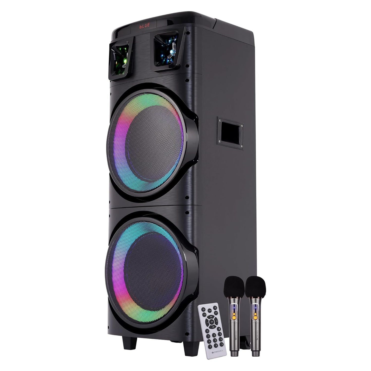 Brodu BTS-1708 10 Inches Dual Portable Bluetooth Speaker with Free 2pcs Wireless Rechargeable Mic