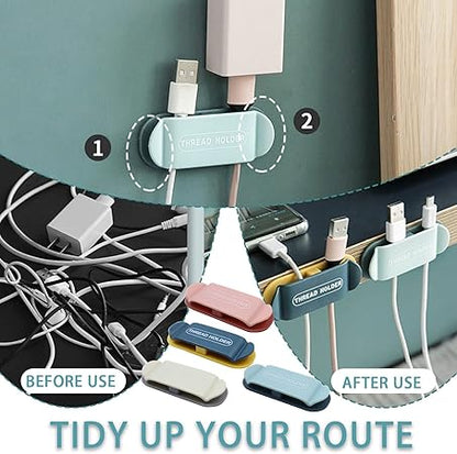 4-Piece Self-Adhesive Wire Holder – No-Tail Hook Cable Organizer Clips for Home & Office Use